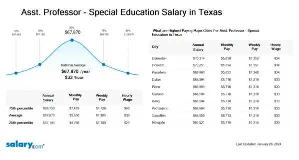 Asst. Professor - Special Education Salary in Texas